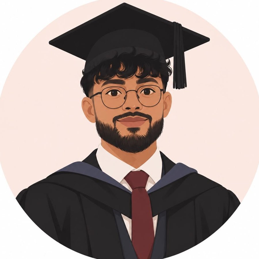Illustrated portrait of Mahir Muktadir